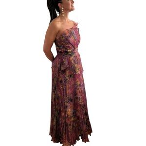 Theia Hazy Daisy Organza Lightweight Pleated Gown Various Sizes